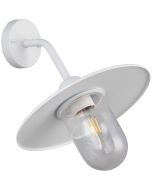 Trio Brenta 201760124 roestbruine wandlamp voor buiten met een transparant glas over de lichtbron