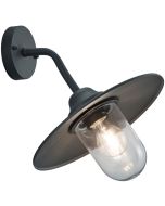 Trio Brenta 201760142 antraciet grijze wandlamp voor buiten met een helder glazen bescherming voor de lichtbron