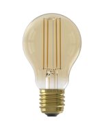 1101007300 8712879153061 Calex Standaard A60 Goud Straight filament 220-240V 7.5W 806lm 2100K E27 Dimbaar met LED dimmer