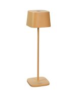 Konstsmide Capri zand kleurige tafellamp op batterijenvan 37 cm hoog en touch dimmer op de kop