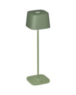 Konstsmide Capri grijsgroene tafellamp op batterijen van 37 cm hoog en touch dimmer op de kop