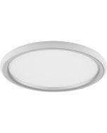 Brilliant Carloz eenvoudige zilverkleurige platte plafonniere van 30 cm in diameter en 3,5 cm hoog