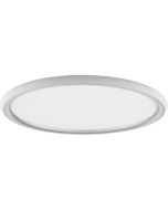 Brilliant Carloz eenvoudige zilverkleurige platte plafonniere van 30 cm in diameter en 3,5 cm hoog