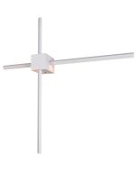 Brandende Trio Cassino witte wandlamp met een doorsnede van 67,5 cm bestaande uit een vierkant wandblokje met een 360 graden draaibare stang naar elke zijde met een LED strip