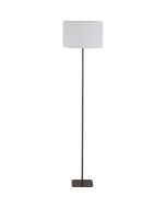 Searchlight Chelsea EU50502LT 150cm hoge vloerlamp met koffiebruine lampvoet en ronde witte kap van pluche