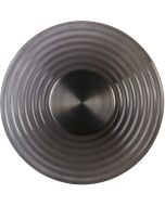 Searchlight Cleo 32210GY schijfvormige wandlamp met staalkleurig binnenstuk en grijs geribbeld glazen schijf