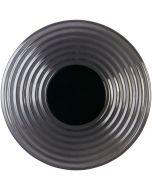 Searchlight Cleo 32210CL schijfvormige wandlamp met zwarte binnenstuk en helder geribbeld glazen schijf