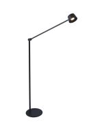 Freelight Cugino zwarte vloerlamp van 150cm hoog met scharnierende arm en spot met geintegreerde LED en touchdimmer
