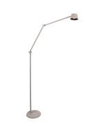 Freelight Cugino creme kleurige vloerlamp van 185cm hoog met dubbel scharnierende arm en spot met geintegreerde LED en touchdimmer