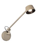 Freelight Cugino olijf groene wandspot met een scharnierende arm met een uitval van 55cm en spot met geintegreerde LED en touchdimmer