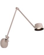 Freelight Cugino creme kleurige wandspot met een scharnierende arm met een uitval van 98cm en spot met geintegreerde LED en touchdimmer