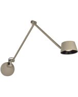 Freelight Cugino olijf groene wandspot met een scharnierende arm met een uitval van 98cm en spot met geintegreerde LED en touchdimmer