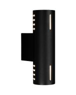 Konstsmide Cuneo zwarte wandlamp voor buiten van 25 cm hoog met up en down licht