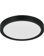 Reality Draco zwarte ronde plafonnière van 23 cm in diameter met een hoogte van 2,6 cm van kunststof met geïntegreerde LED