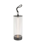 Konstsmide Edison S antraciet grijze tafellamp met flexibele magnetische lichtbron en acryl glazen kap van 24 cm hoog