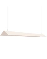 Beige driehoekig langwerpige hanglamp van metaal van 150 cm lang met buisvormige LED eronder
