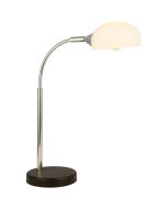 Searchlight Astro EU3086-1WH chroom tafellampje met opaal half ovale glazen kapje