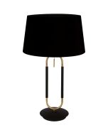 Searchlight Jazz EU41431SB zwart messing vloerlamp met fluwelen kap en trekschakelaar