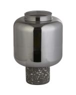 Searchlight Vessel EU60245SM tafellamp met terrazo voet en kap van rookglas