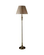 Searchlight Flemish EU5029AB antiek bronzen vloerlamp met grijs textiel
