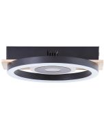 Brilliant Maureen G99926A76 zwart met houten plafondlamp