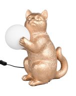 Reality Bobo R56561002 tafellamp in de vorm van een zwart aapje die een messing fitting met E27 peertje omhoog houdt