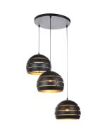 Freelight Djarin H0633z zwart met goudkleurige hanglamp