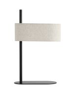 Searchlight Hessian EU30501BK zwarte tafellamp met dunne ovale kap van linnen