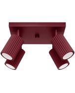 Plafondlamp Karbon bordeauxrood 25cm