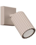 Sollux Karbon taupe kleurige spot van 16 cm diep met geribbelde spot met GU10 lamp