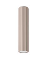 Sollux Karbon taupe kleurige geribbelde cilindervormige plafondlamp van 30 cm hoog met GU10 lamp