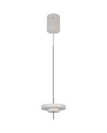 Trio Keaton warm grijze hanglamp met dubbele schijf vormige kap van 20 cm in diameter met geïntegreerde led