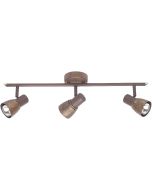 Brilliant Lava 39516/56 oudkoperen spot met drie spotjes voor R50 reflectorlampen
