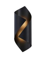 Freelight Letto zwarte wandlamp van 30,5cm hoog van rond gevouwen metalen plaat met geintegreerde LED