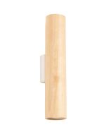Sollux Lino houten cilindervormige up down wandlamp van 30 cm hoog en 6 cm in diameter