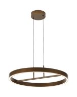 Freelight Livello brons-goudkleurige ringvormige hanglamp met een diameter van 60cm en geintegreerde LED rand naar beneden