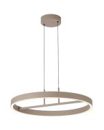 Freelight Livello creme kleurige ringvormige hanglamp met een diameter van 60cm en geintegreerde LED rand naar beneden en boven