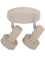 Freelight Lunata creme kleurige spot met een diameter van 15cm met twee spotjes voor een GU10 LED lamp