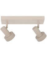 Freelight Lunata creme kleurige spot met een lengte van 30cm met twee spotjes voor een GU10 LED lamp