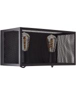 Brilliant Maze 99732/86 fijnmazig metalen wandlamp met twee edison lampen