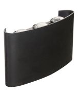 zwarte kunststof buitenwandlamp van 17 cm breed met up en down licht