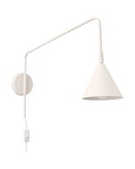 Sollux Nox beige wandlamp met een uitval van 61 cm met een kantelbare spot met E14 fitting en snoer van 185 cm met schakelaar en stekker