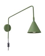 Sollux Nox groene wandlamp met een uitval van 61 cm met een kantelbare spot met E14 fitting en snoer van 185 cm met schakelaar en stekker