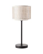 Brilliant Odar 93133/09 mat zwarte tafellamp met beige kap van textiel en papier