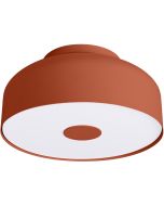 Sollux Omiq groene plafonnière met een diameter van 30 cm en een hoogte van 15 cm van metaal met een kunststof blender