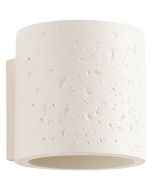 Sollux Orbis beige betonnen cilindervormige wandlamp van 10cm hoog met up en down licht