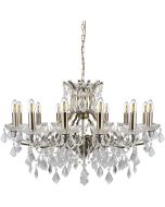 Searchlight Paris 87312-12AB antiek bronzen kroonluchter met kristal