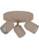 Freelight Razza PL1503C creme kleurige spot met ronde plafondplaat en drie spots