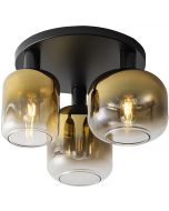 Frelight Vario PL2633GD zwarte plafondlamp met goud glas