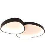 Freelight Organico PL3040Z zwarte plafonnière van twee driehoekige gevormde delen met ronde hoeken